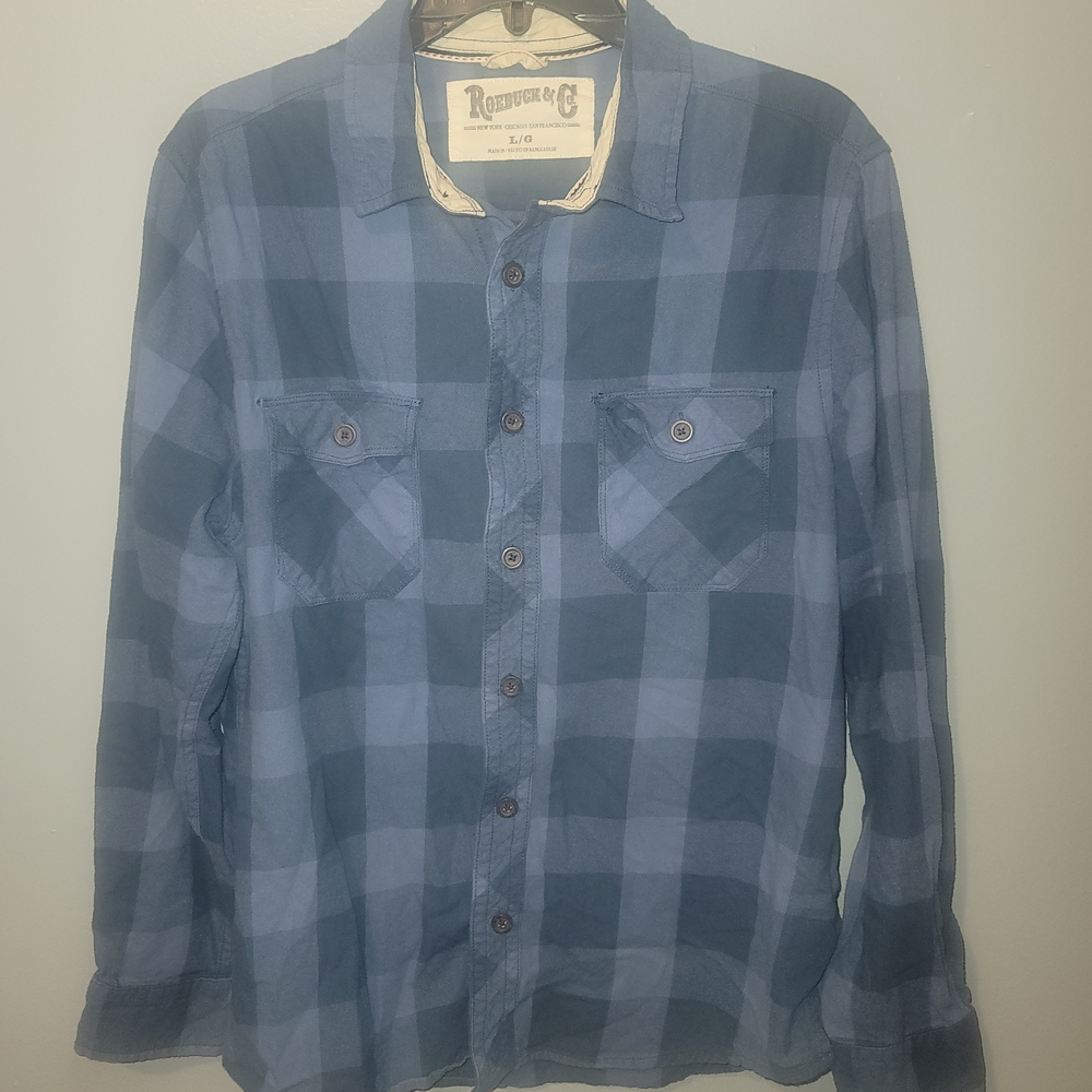Rough & Tumble Men's Blue Plaid Casual Shirt